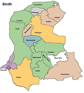 Map of Sindh - India Pakistan